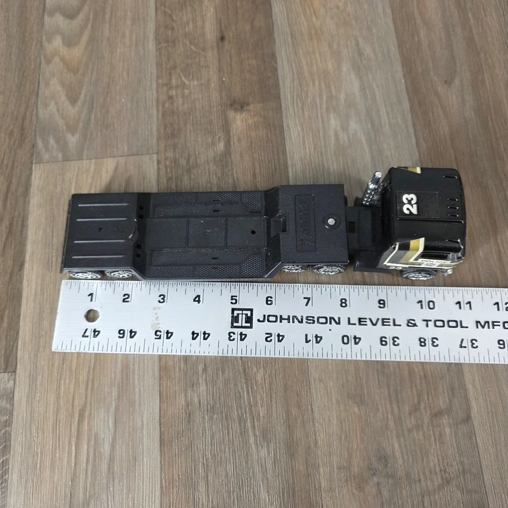 Vintage 1989 Buddy L Mack Police Semi Truck Lowboy Trailer Black Gold 23 Macau
